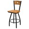 Holland Bar Stool Co 30" Swivel Counter Stool, Black Wrinkle, Med Back, Med Maple Seat X830 - alternate 1